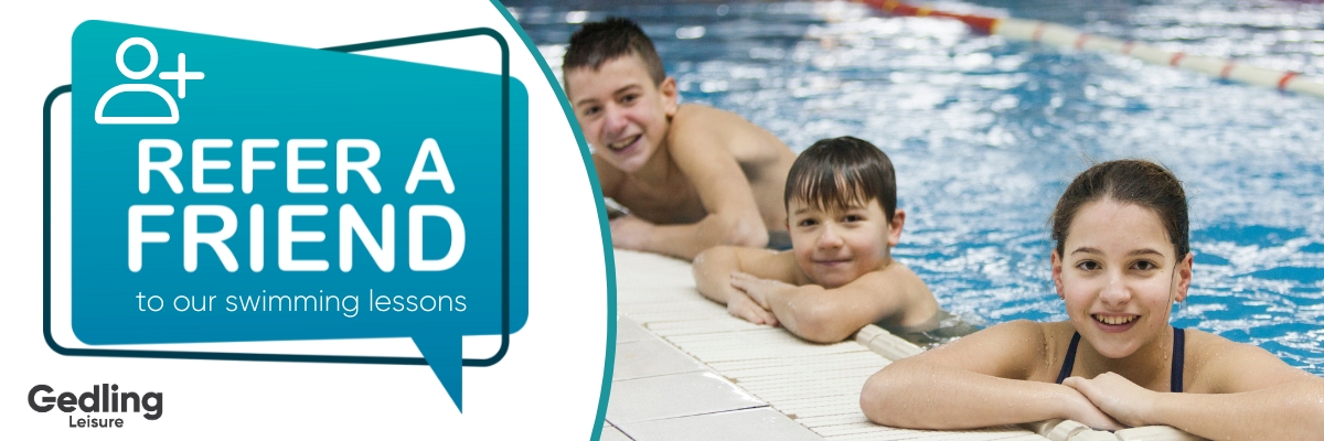 Swimming lessons refer a friend on the app